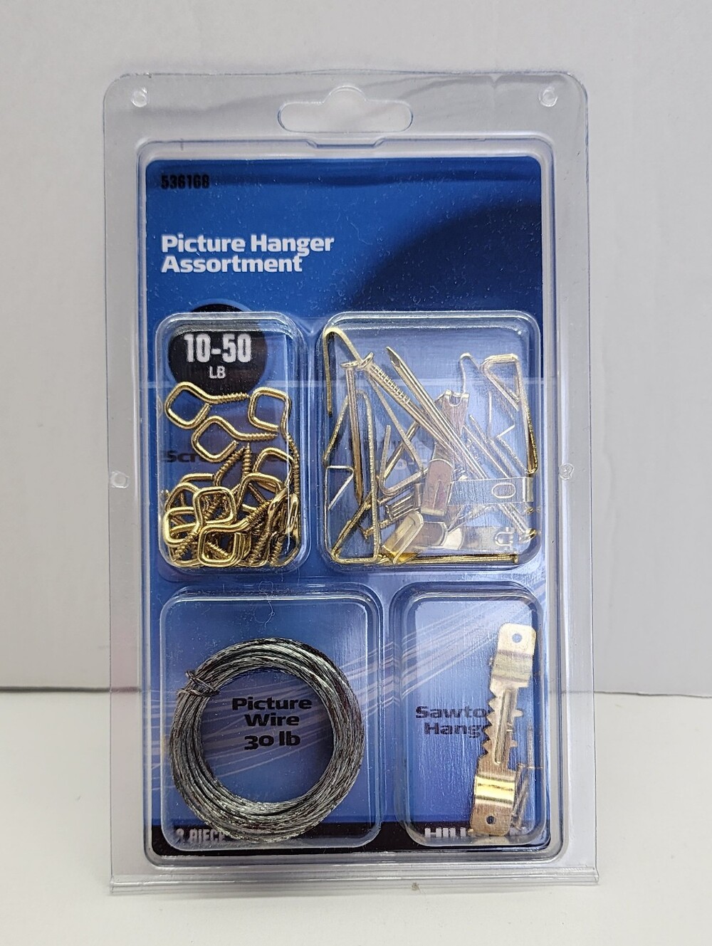 50pc Hillman 536168 Brass Conventional Picture Hanging Kit 10lb-50lb